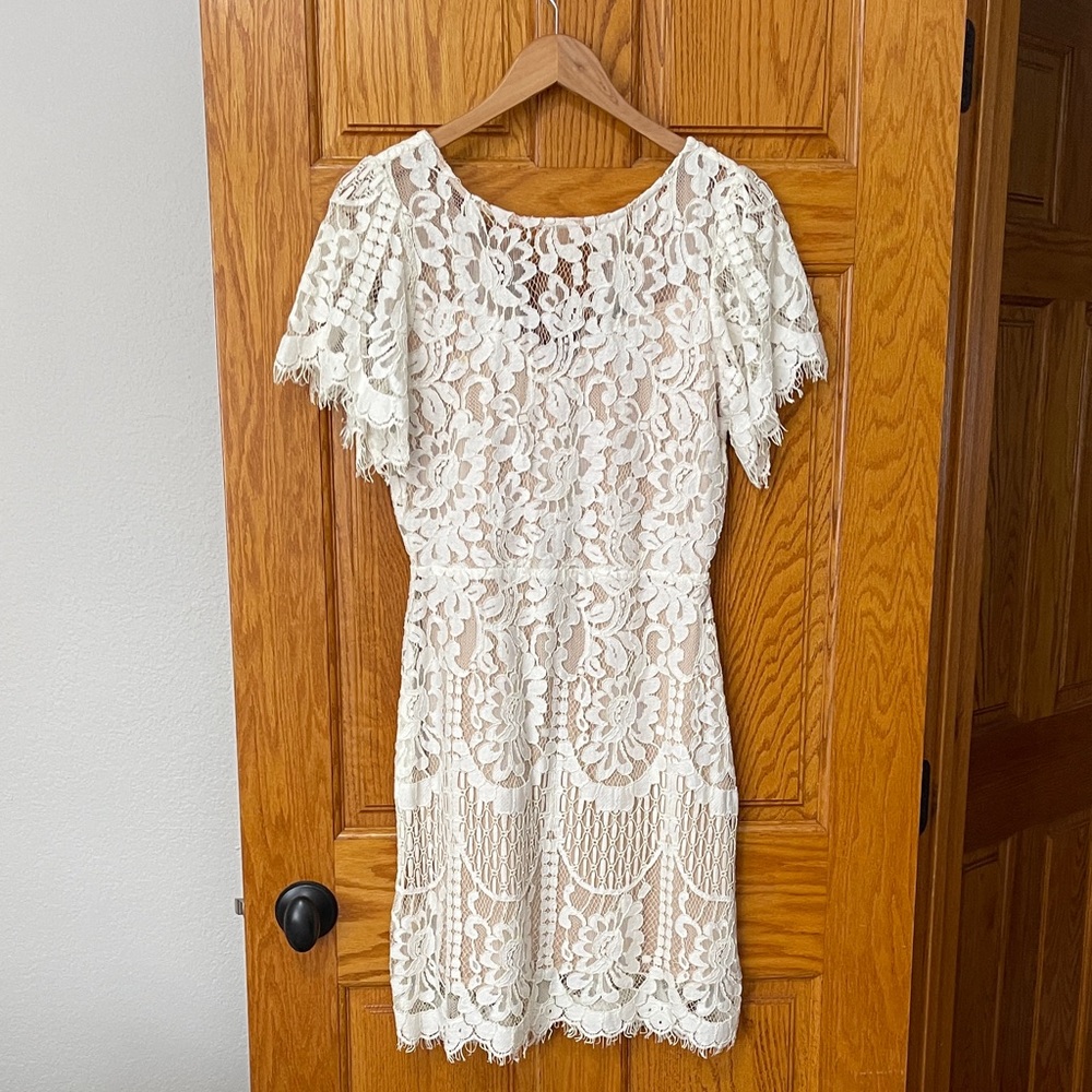 Lulu's Cream Lace Dress